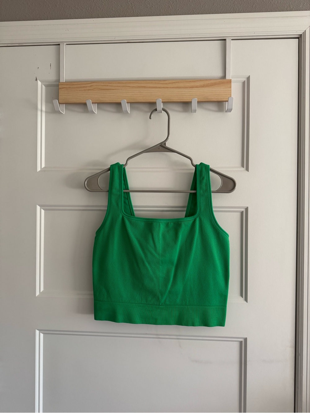 all in motion Green Square-Neck Crop Top